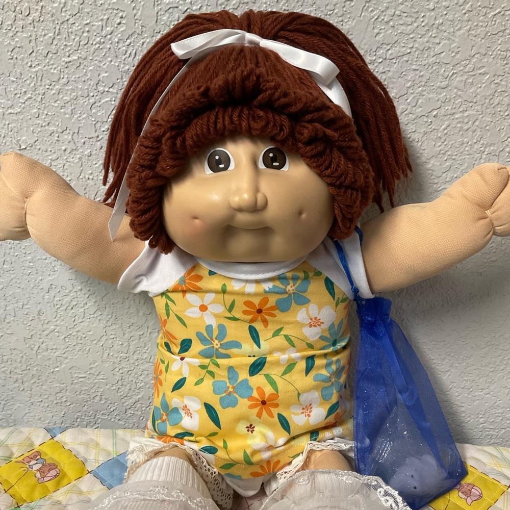 VTG Cabbage Patch Kid Girl 1ST Edition Hong Kong Auburn Single Pony HM#2 1983